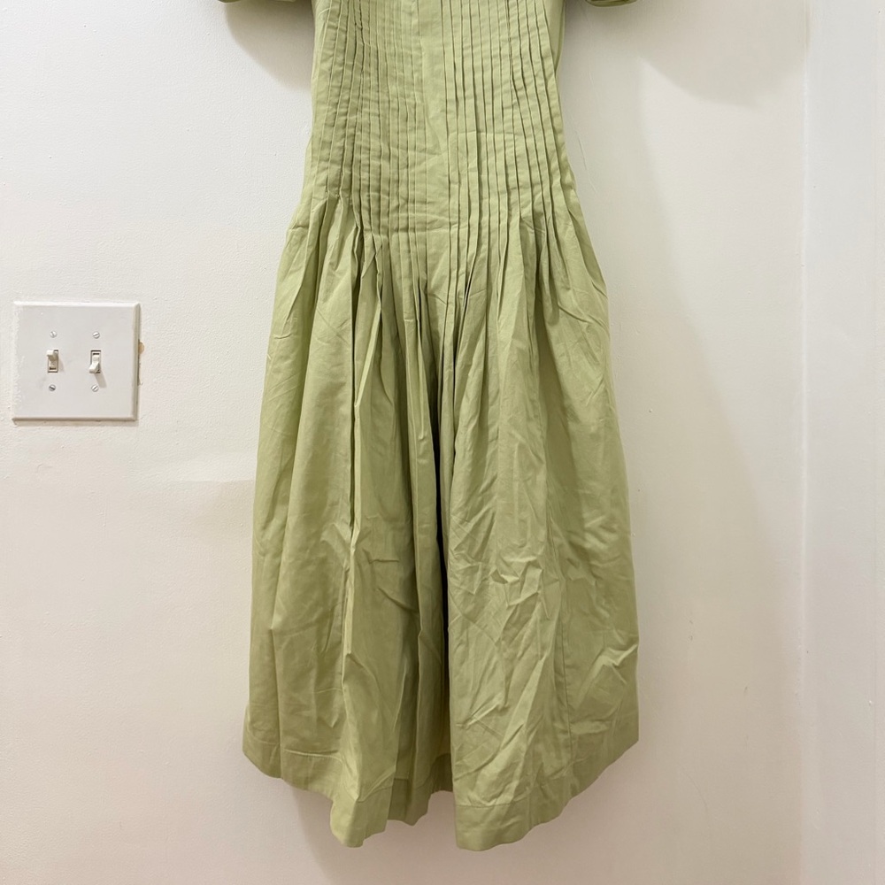 Abercrombie & Fitch Light Green Puff Sleeve Midi Dress - Picture 3 of 3